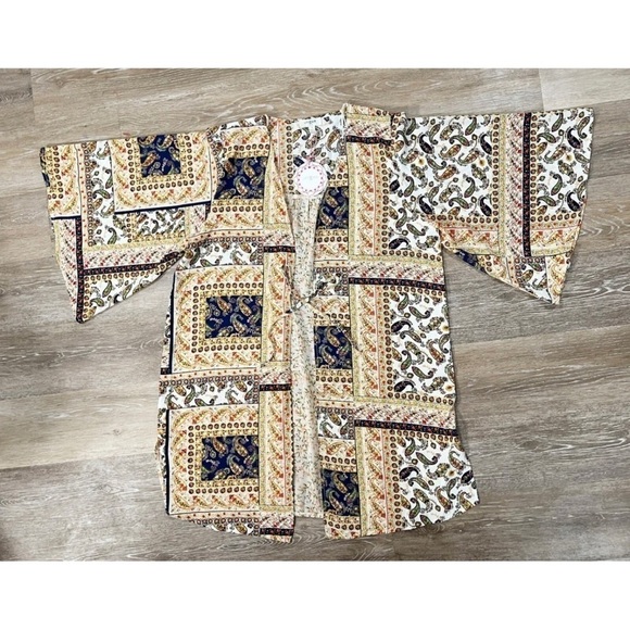 Umgee Sz S Paisley Floral Print Kimono Jacket Patchwork NEW NWT - Picture 3 of 9